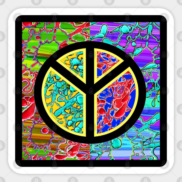 yoga peace symbol Sticker by LowEndGraphics